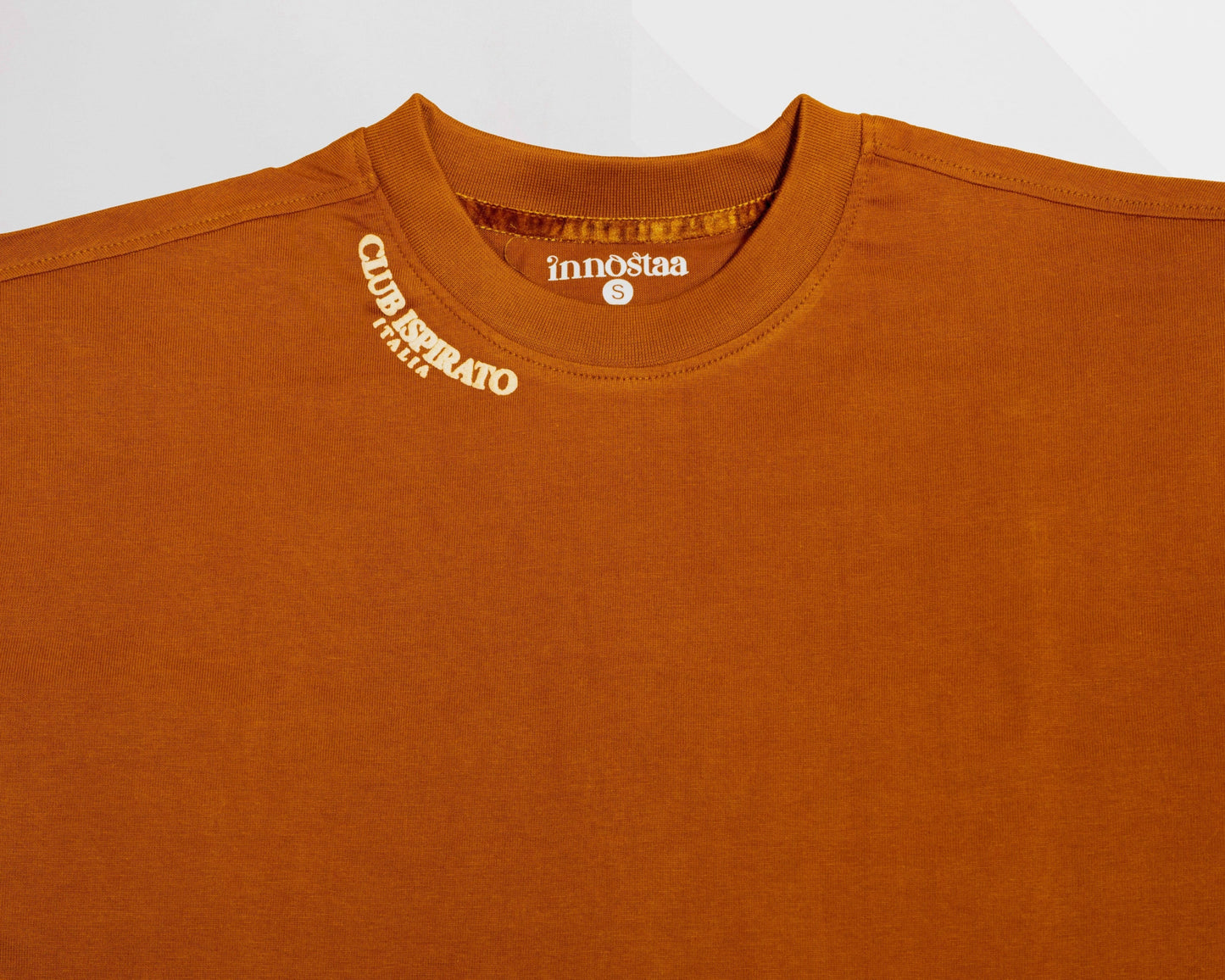 Closeup of neck design and print